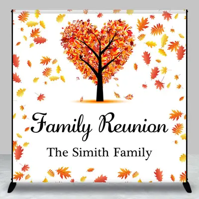 Aperturee Autumn Maple Tree Custom Name Family Reunion Backdrop - Aperturee