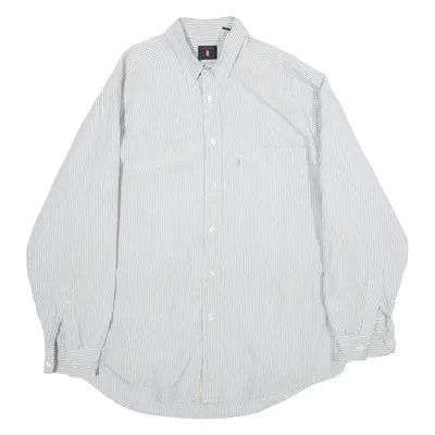 LEVI'S Mens Shirt Grey Striped Long Sleeve M