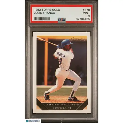 Julio Franco PSA 1993 Topps Gold Baseball #670 9 87784455