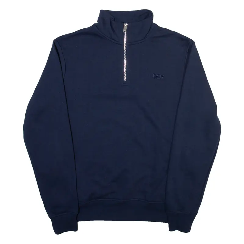 DKNY Mens Sweatshirt Blue 1/4 Zip M