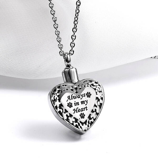Non-Tarnish Heart with Word Shape Stainless Steel Pendant Necklaces with Cable Chains