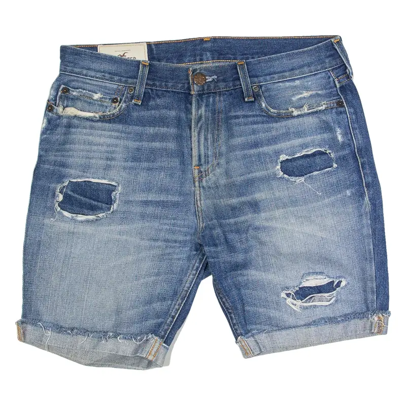 HOLLISTER Mens Denim Shorts Blue Slim M W30