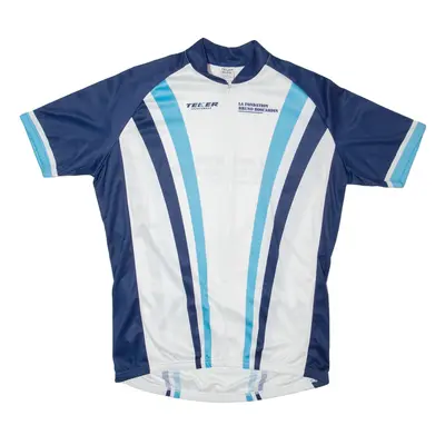 TEKER Cycling Full Zip Mens Jersey White 2XL