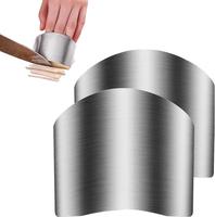 2 Pcs Finger Guard for Cutting aid, Kitchen Tool, Stainless Steel Knife Protector, Adjustable Hand Protect Fingers, Avoid Hur...