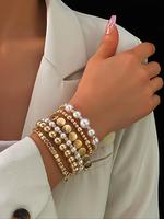 Faux Pearl Decorated Bracelet Set, Elegant Trendy Stack Bangle for Women for Party, Daily Clothing Decor, Trendy All-match & ...