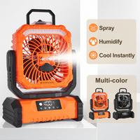 Odoland Portable Misting Fan with Light, 30000mAh Rechargeable Battery Cooling Camping Fan with 2 Spray Mister, USB Tent Fans...