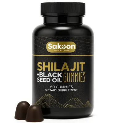 Pure Shilajit Supplement Gummies with Black Seed Oil, High Potency Pure Himalayan Resin for Energy, Immune Support, and Cogni...