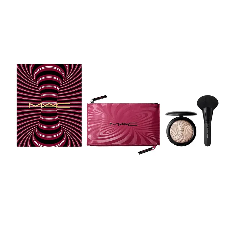 Trick Of The Light Extra Kit Dimension Skin finish MAC: Burgundy Fabric Makeup Bag