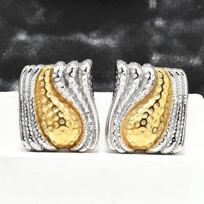 304 Stainless Steel Two-tone Stud Earrings for Women