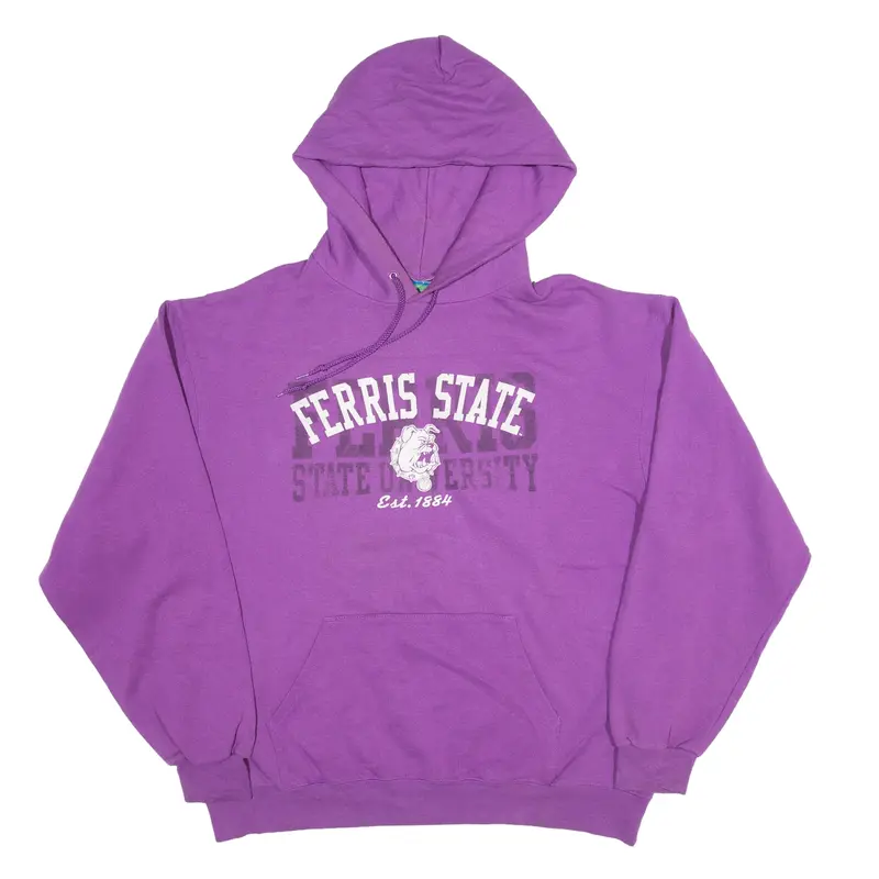 CHAMPION Ferris State University USA Hoodie Purple Pullover Womens L