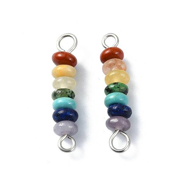 7 Chakra Gemstone Beaded Connector Charms