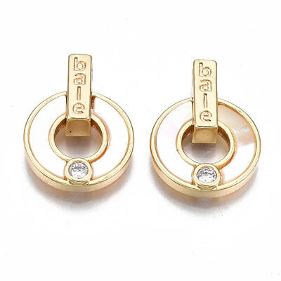 Brass Micro Pave Clear Cubic Zirconia Pendants