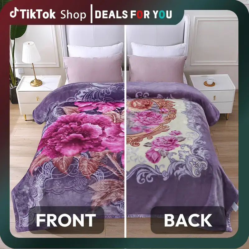 2 Ply Reversible Silky Cozy Warm Blanket with A/B Design print - Perfect for Late Autumn ,Winter Nights or All Seasons Microf...