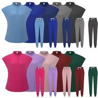 LYLINa Doctor Stand Collar Sleeveless Women's Nurse Uniform Surgical Scrubs Beauty Spa Two-Piece Workwear Set Shirt Womenswea...