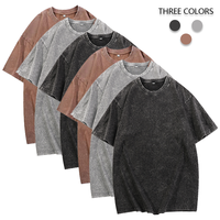 Men's Acid Washed Cotton Crew Neck Tee Regular Fit Casual Comfy Short Sleeve T-shirt for summer Men's Top for Daily Wear