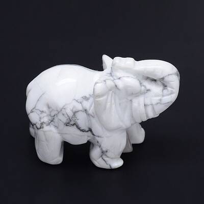 Howlite 3D Elephant Home Display Decorations