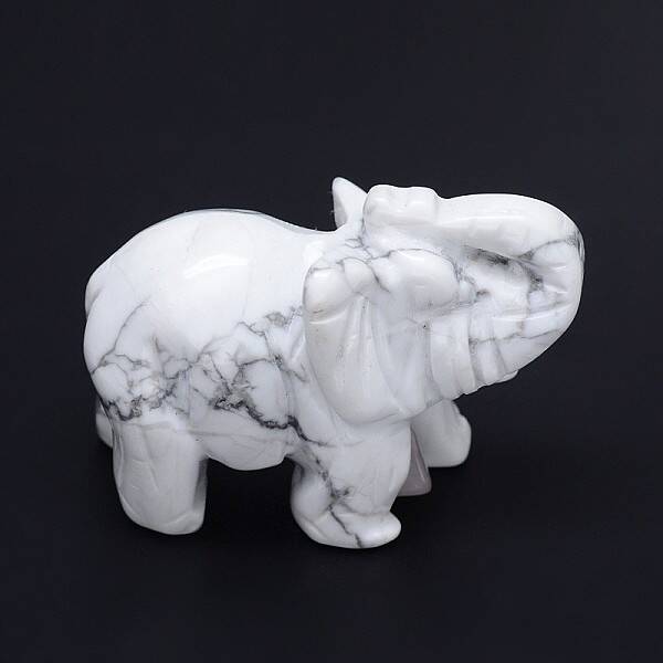 Howlite 3D Elephant Home Display Decorations