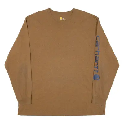 CARHARTT Mens T-Shirt Orange Long Sleeve Crew Neck 2XL