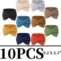 10 PCS Women Headbands African Wide Hair Wrap Extra Turban Head Bands for Lady Large Sport Workout Stretch Non-slip Big Hair ...