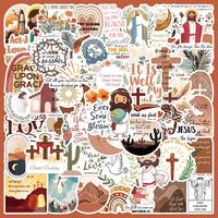 Jesus Themed Sticker, 50pcs Waterproof Decorative Sticker with 1 Count Storage Box, for Phone Case, Laptop, Skateboard, Scrap...
