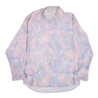 CLUB DAMINO Shirt Purple Geometric Long Sleeve Mens M