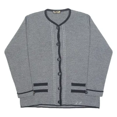 NEW LINEA ELLE Womens Cardigan Grey Tight Knit XL