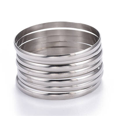 Non-Tarnish Fashion 304 Stainless Steel Buddhist Bangle Sets