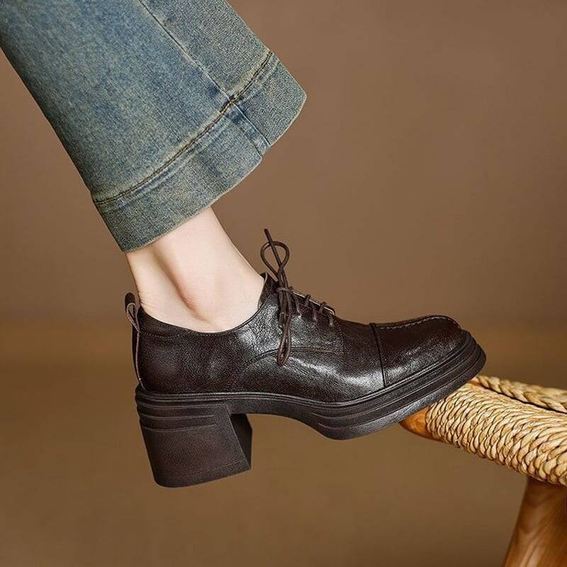 CHIKO Benicia Round Toe Block Heels Oxfords Shoes