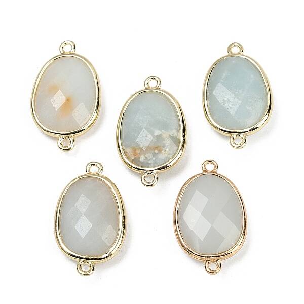Natural Amazonite Faceted Connector Charms