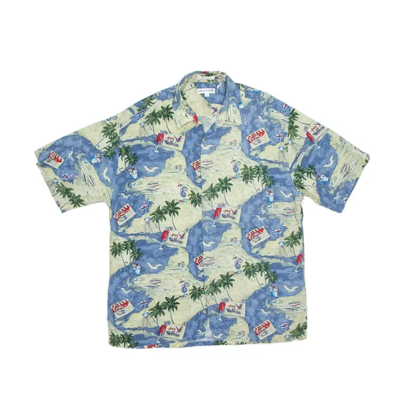 PIERRE CARDIN Mens Shirt Blue Crazy Pattern L