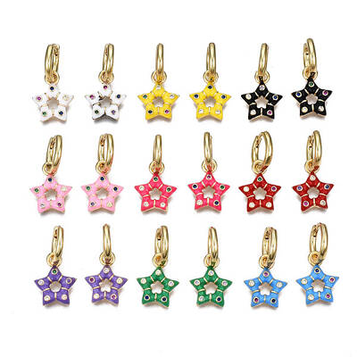Brass Micro Pave Cubic Zirconia Huggie Hoop Earrings