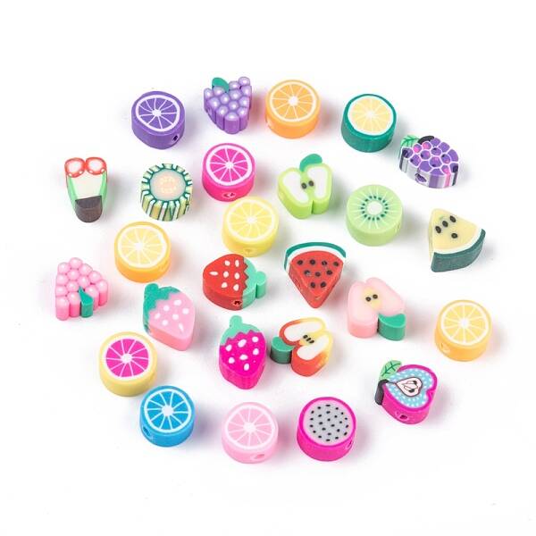Handmade Polymer Clay Fruit Theme Beads