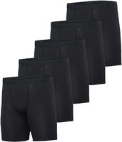 Real Essentials 5 Pack: Mens Compression Shorts - Quick Dry Performance Active Underwear (Available in Big & Tall)