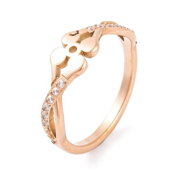 304 Stainless Steel Flower Finger Ring