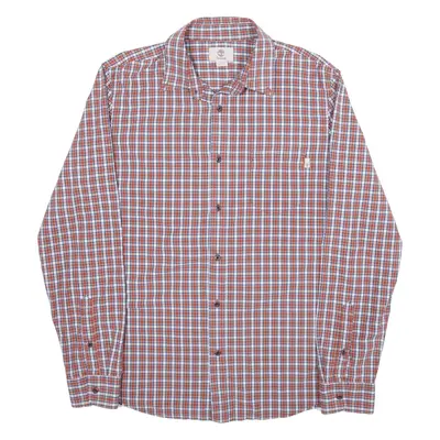 TIMBERLAND Slim Fit Shirt Red Check Long Sleeve Mens L