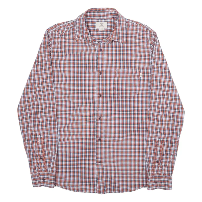 TIMBERLAND Slim Fit Shirt Red Check Long Sleeve Mens L