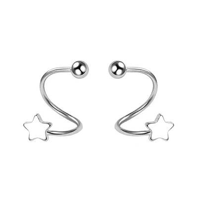 S925 Silver S-shaped Earrings Cuff Earrings