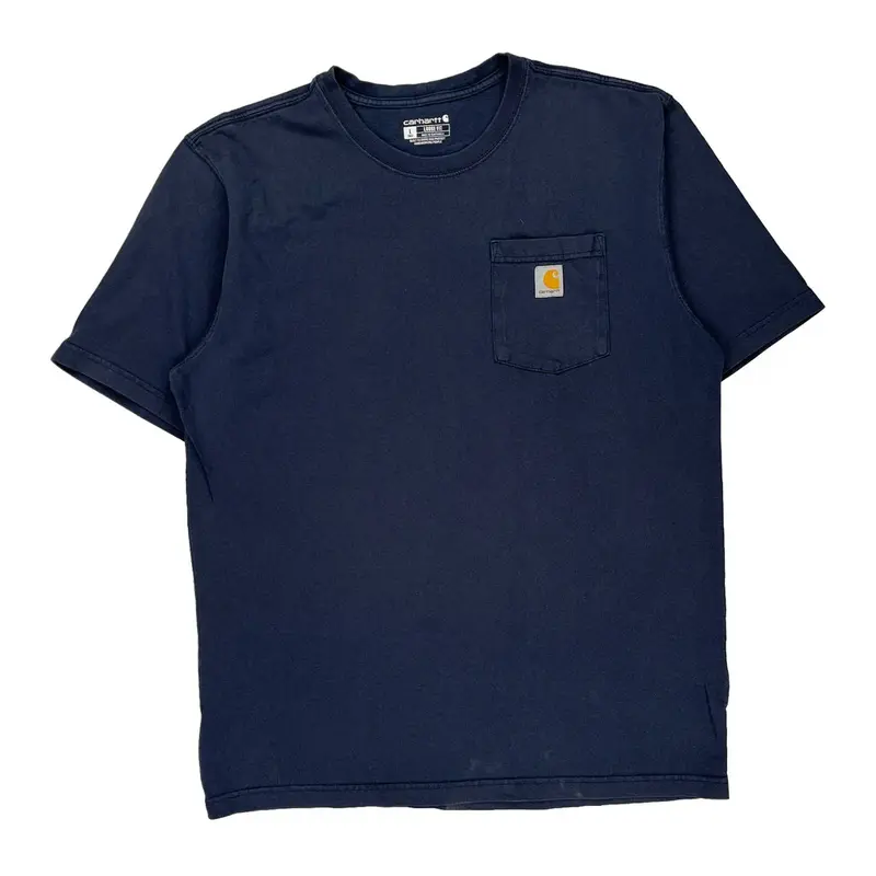 Carhartt Tall T-Shirt - Large Navy Cotton