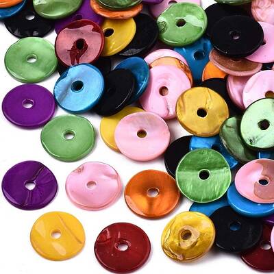 Spray Painted Natural Freshwater Shell Beads