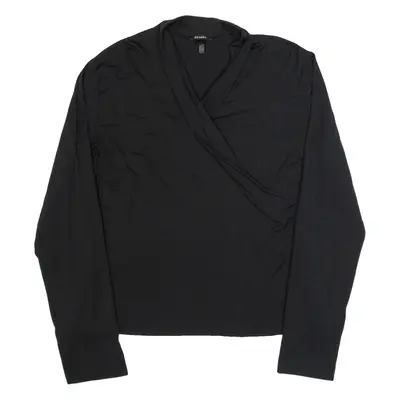 ESCADA Womens Top Black V-Neck Long Sleeve L