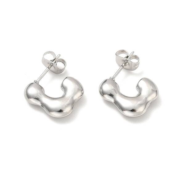 Non-Tarnish 304 Stainless Steel Rectangle Stud Earrings