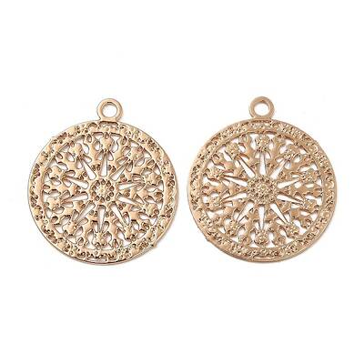 Rack Plating Brass Filigree Pendants