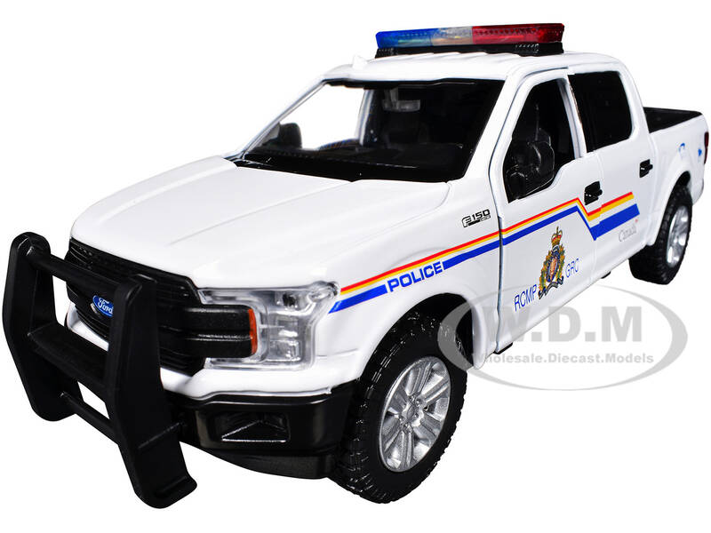 2019 Ford F-150 Lariat Crew Cab Pickup Truck Royal Canadian Mounted Police White with Flashing Light Bar and Front and Rear...
