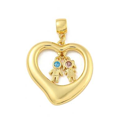 Brass Micro Pave Cubic Zirconia Pendants