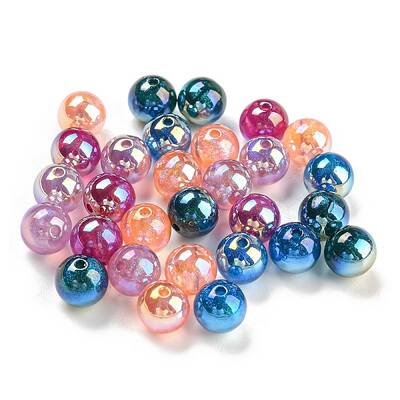 Iridescent Acrylic Glitter Beads