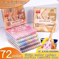 Guangna Skin Tone Acrylic Paint Pens, 72 Colors for Wood, Glass, Fabric, Rock Painting, Illustration & Sketching – Brush & ...