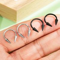 Oufer 16G 4PCS 316L Stainless Steel Spike Ends Septum Ring Circular Barbell
