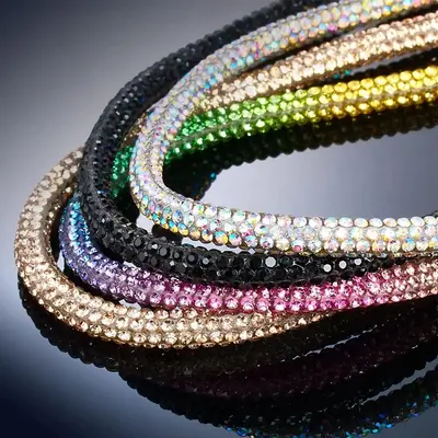 1 Pair Rhinestone Glitter Shoe Laces, 3.5mm Bling Crystal Rhinestone Shoelaces, Exquisite Back to School Dressup, Colorful Gl...