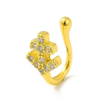 Clear Cubic Zirconia Anchor Clip on Nose Ring