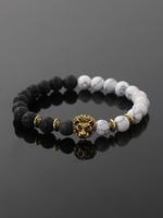 Unisex Elegant Lion Head Design Bracelet, Fashionable Crystal Beaded Bracelet for Party, Daily Decor, Trendy All-match & Exqu...